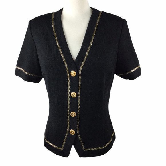 St. John by Marie Gray Jackets & Blazers - St. John by Marie Gray Black w/Gold Accents Jacket